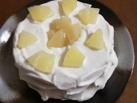 パインと桃で作る簡単ケーキ